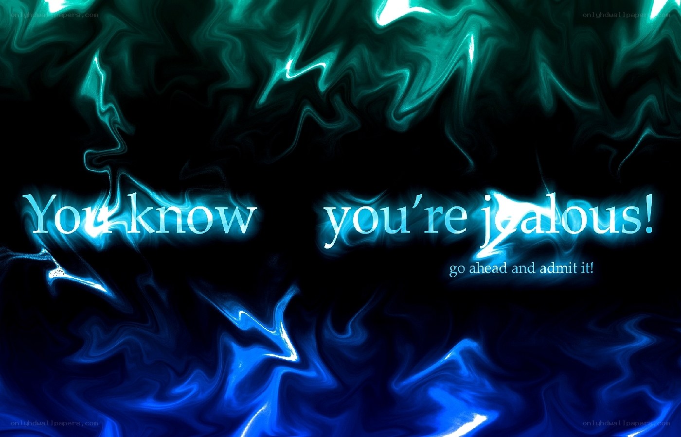 blue and green abstract text
