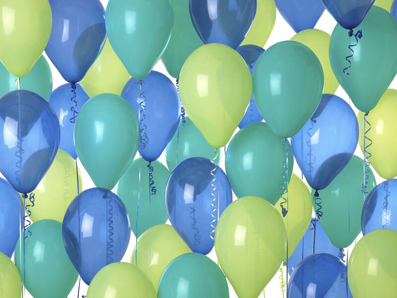 Blue and Green Balloons — Festive
