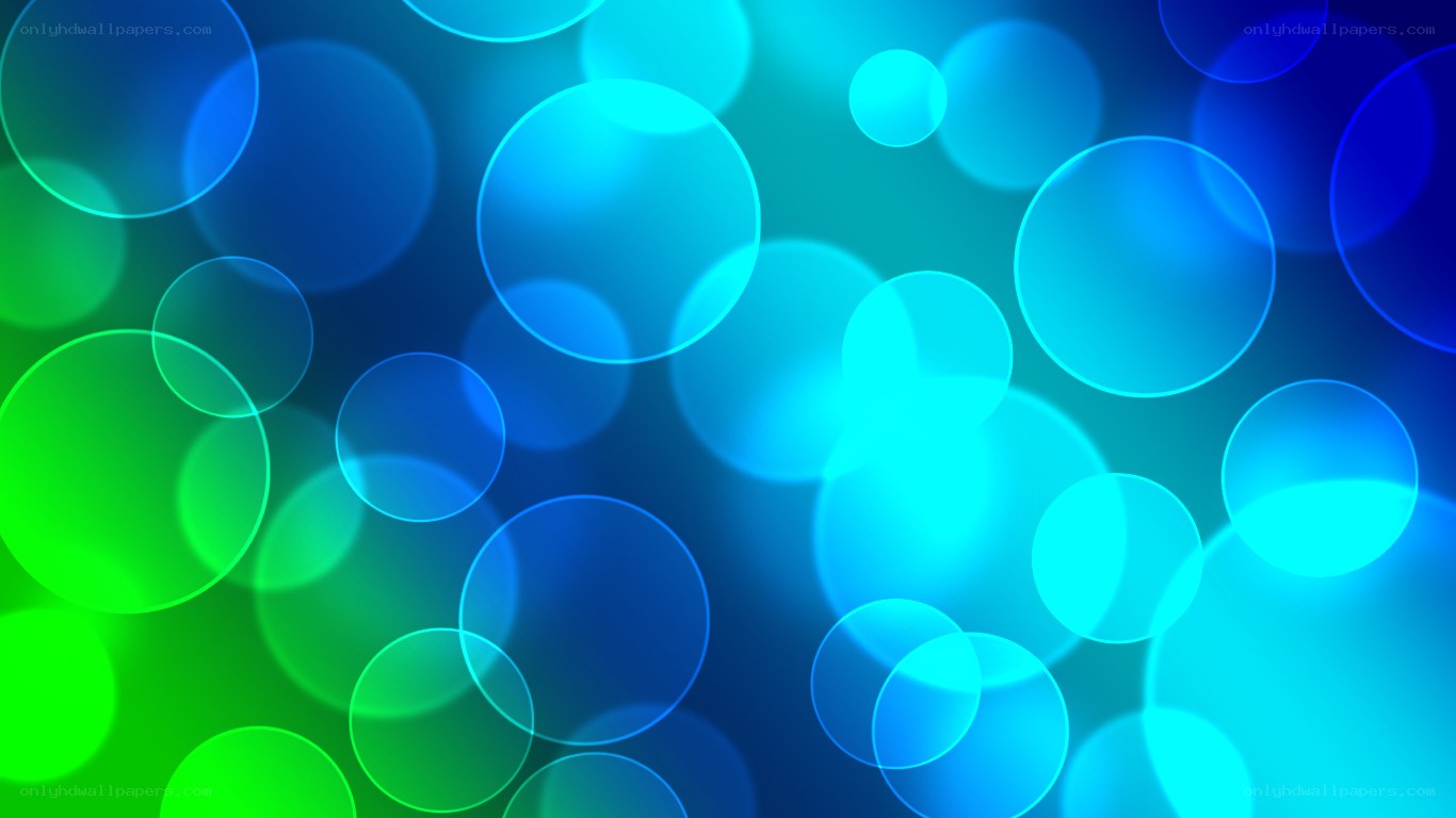 blue and green bokeh circles