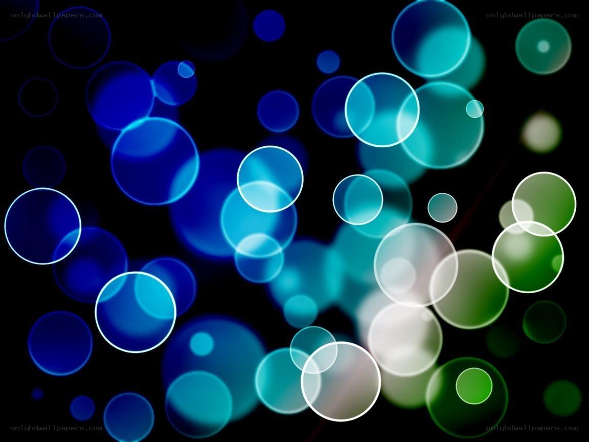 blue and green bokeh circles