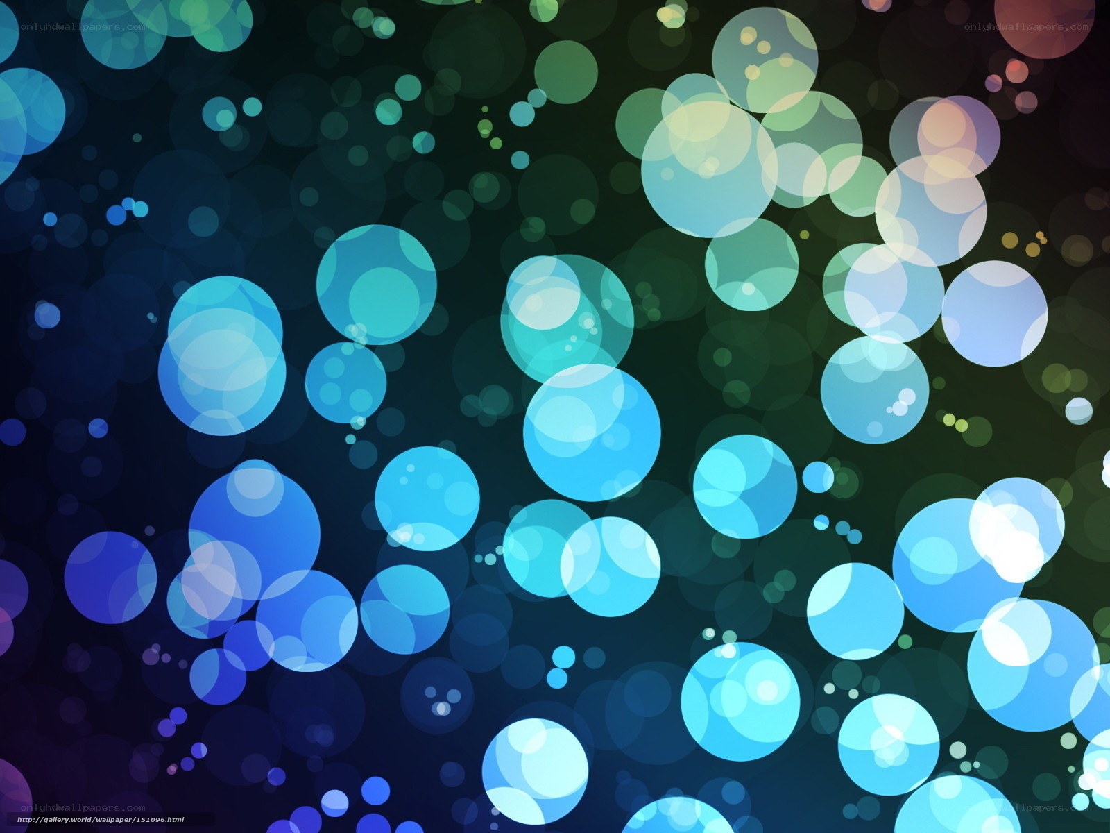 blue and green bokeh circles