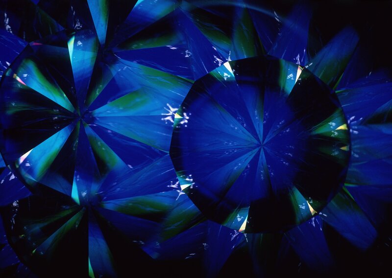 Blue and green crystal patterns