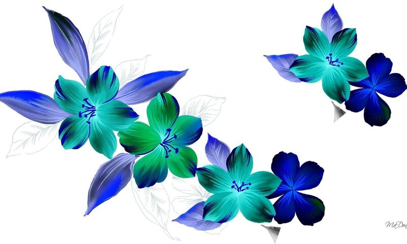 Blue and Green Flowers