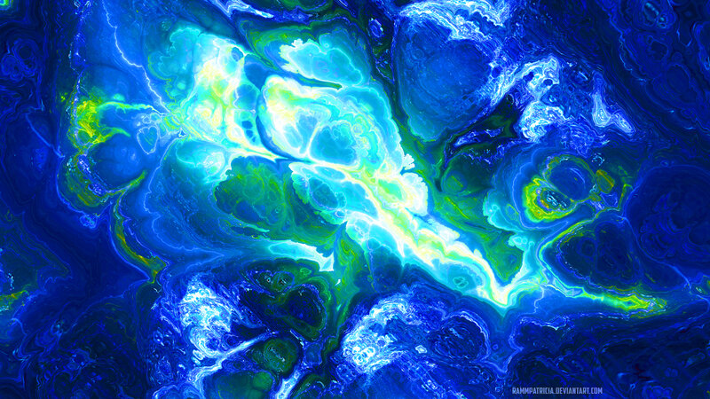 Blue and Green Fluid Swirls