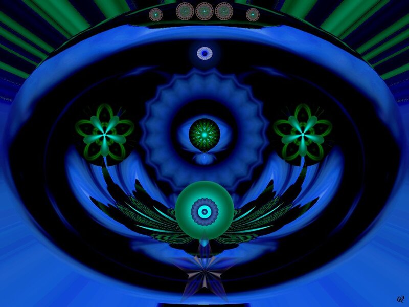 Blue and green fractal design