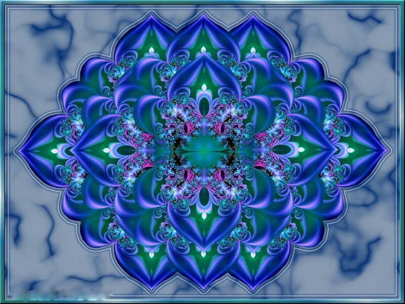 Blue and green fractal mandala