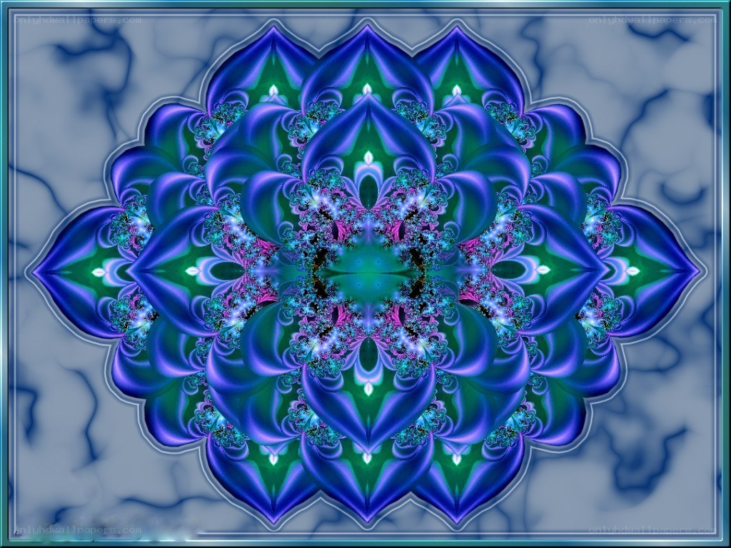 Blue and green fractal mandala