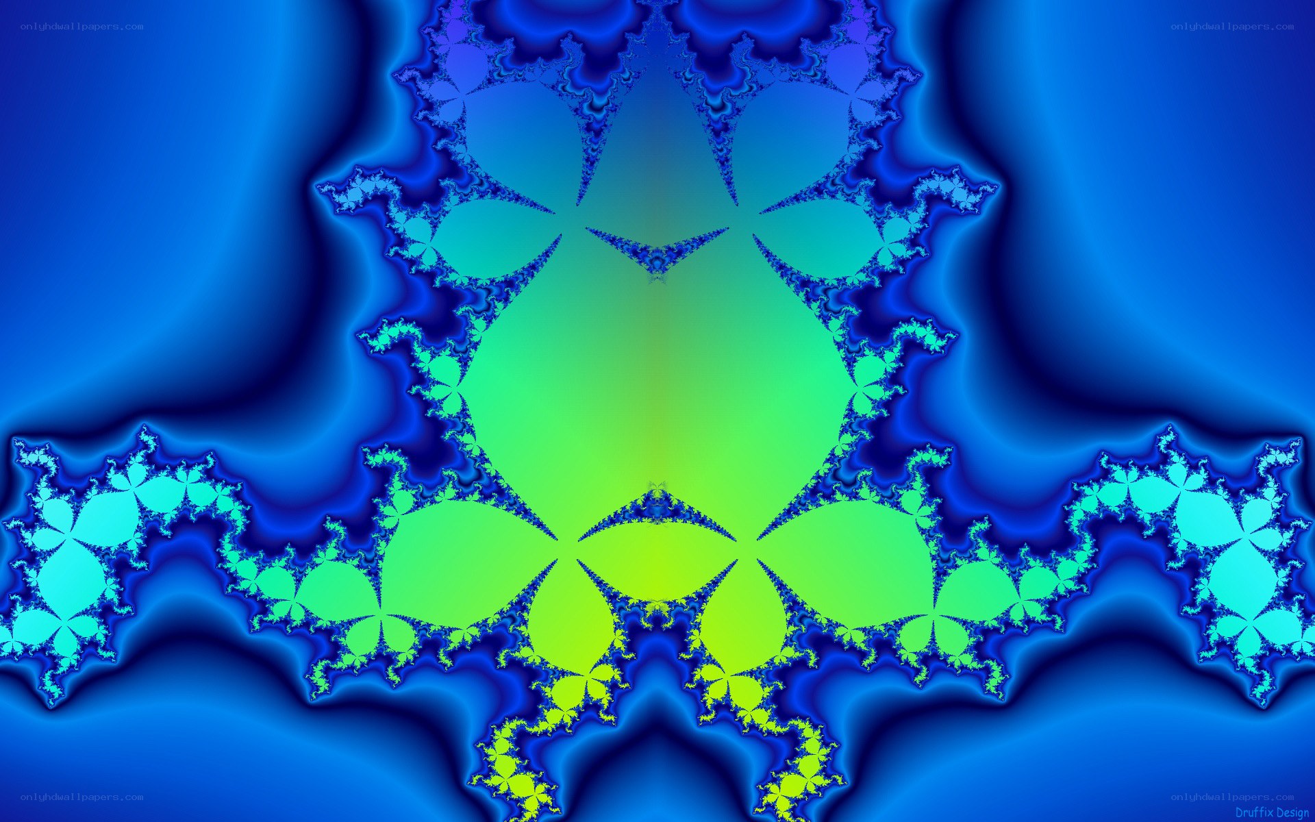 blue and green fractal pattern