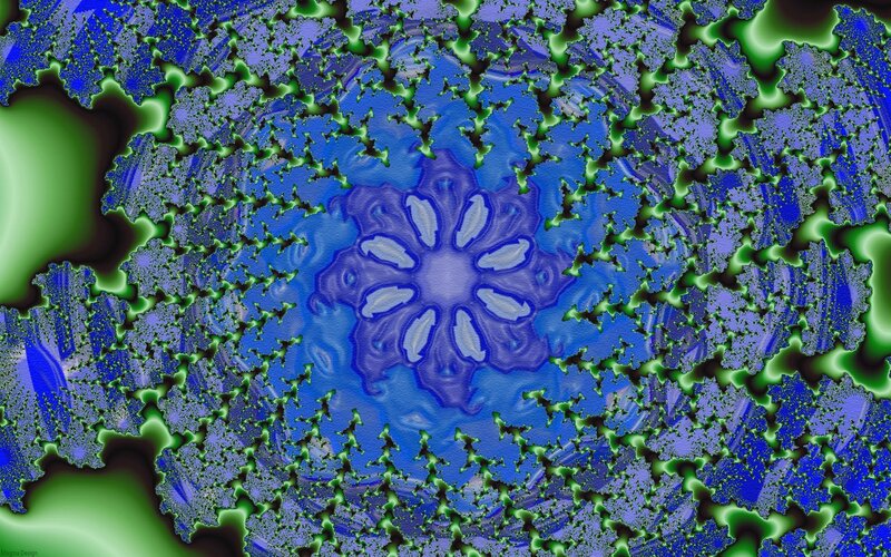 blue and green fractal pattern