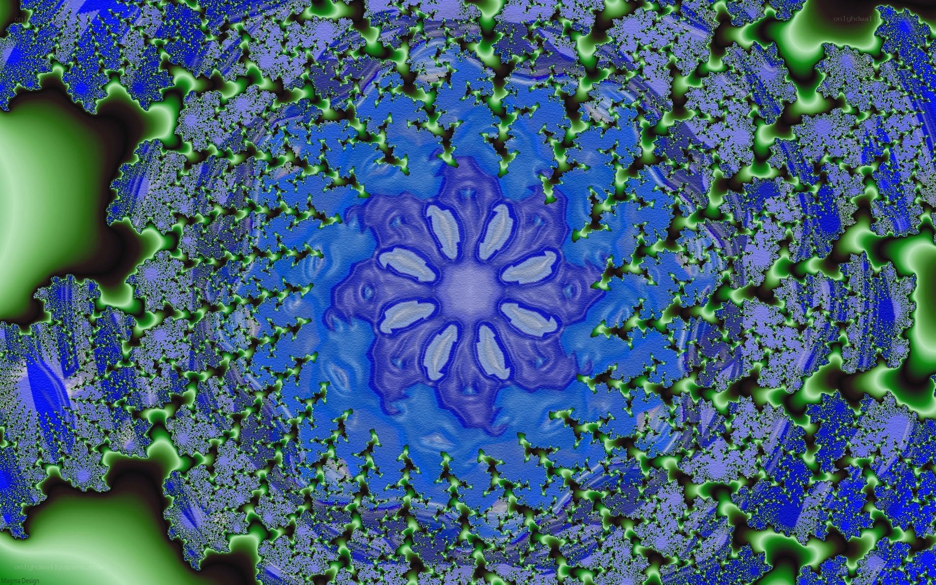 blue and green fractal pattern