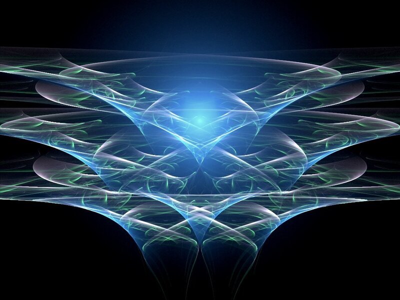 Blue and Green Fractal Pattern — Abstract