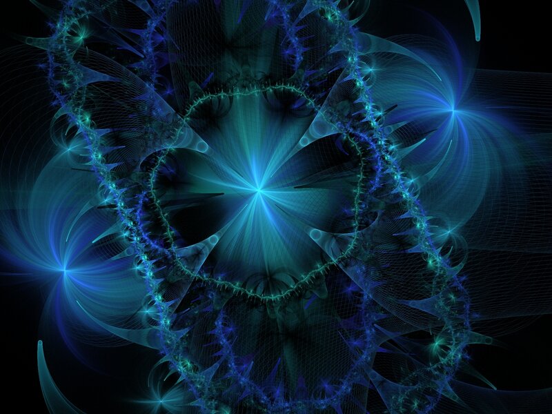 Blue and Green Fractal Pattern — Hypnotic