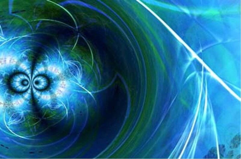blue and green fractal swirl