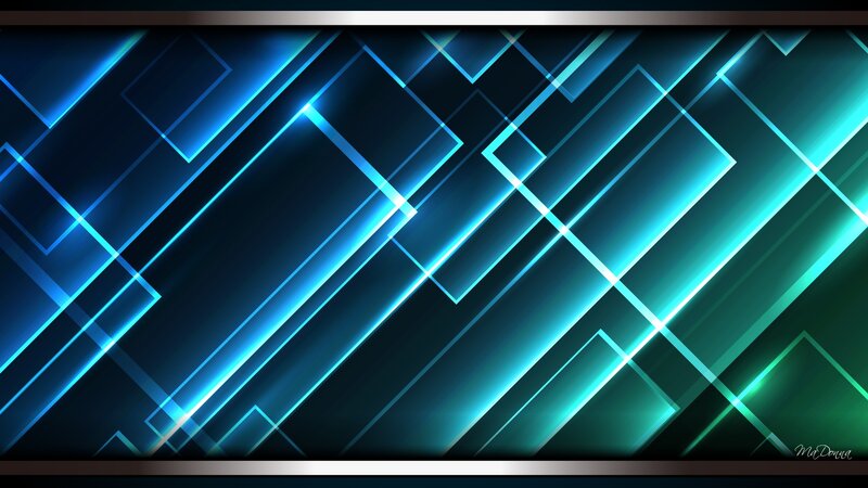Blue and Green Geometric Lines