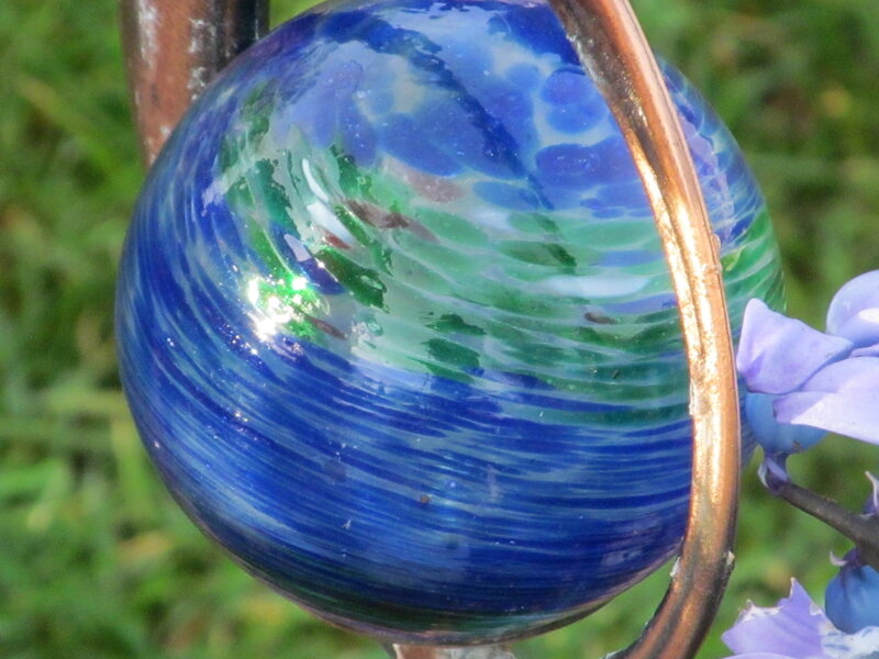 Blue and Green Glass Sphere