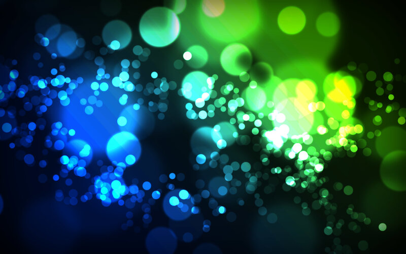 blue and green light bokeh