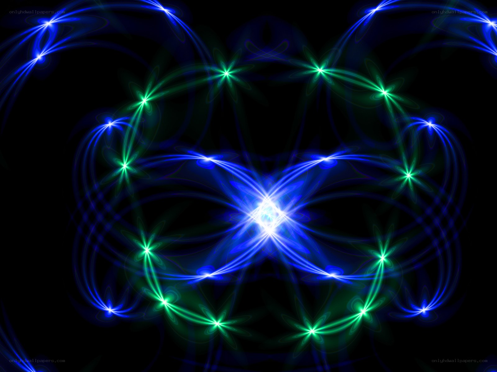 blue and green light patterns