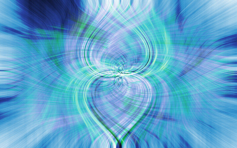 blue and green light swirl