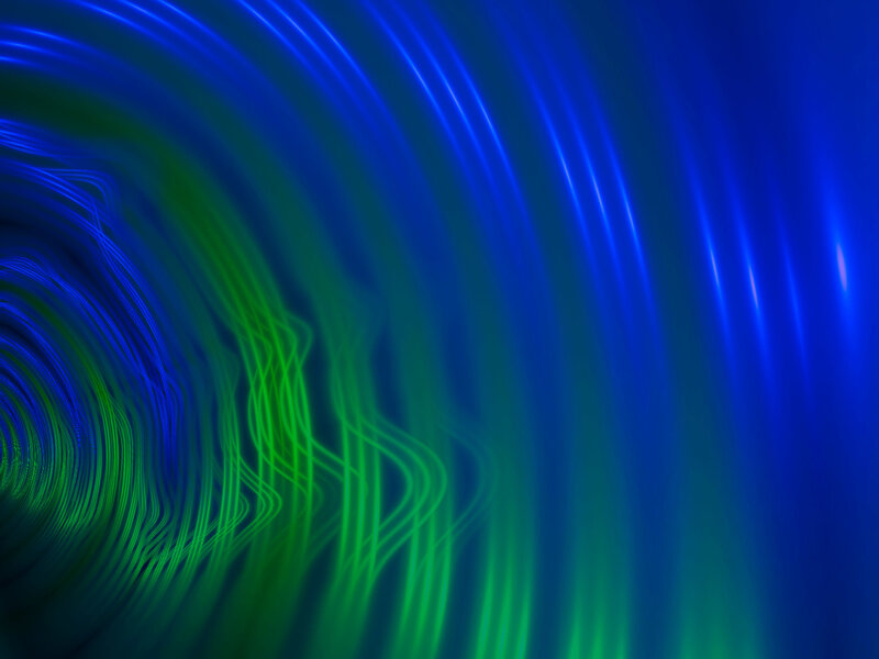 blue and green light waves