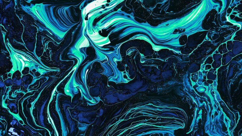 Blue and Green Liquid Swirls