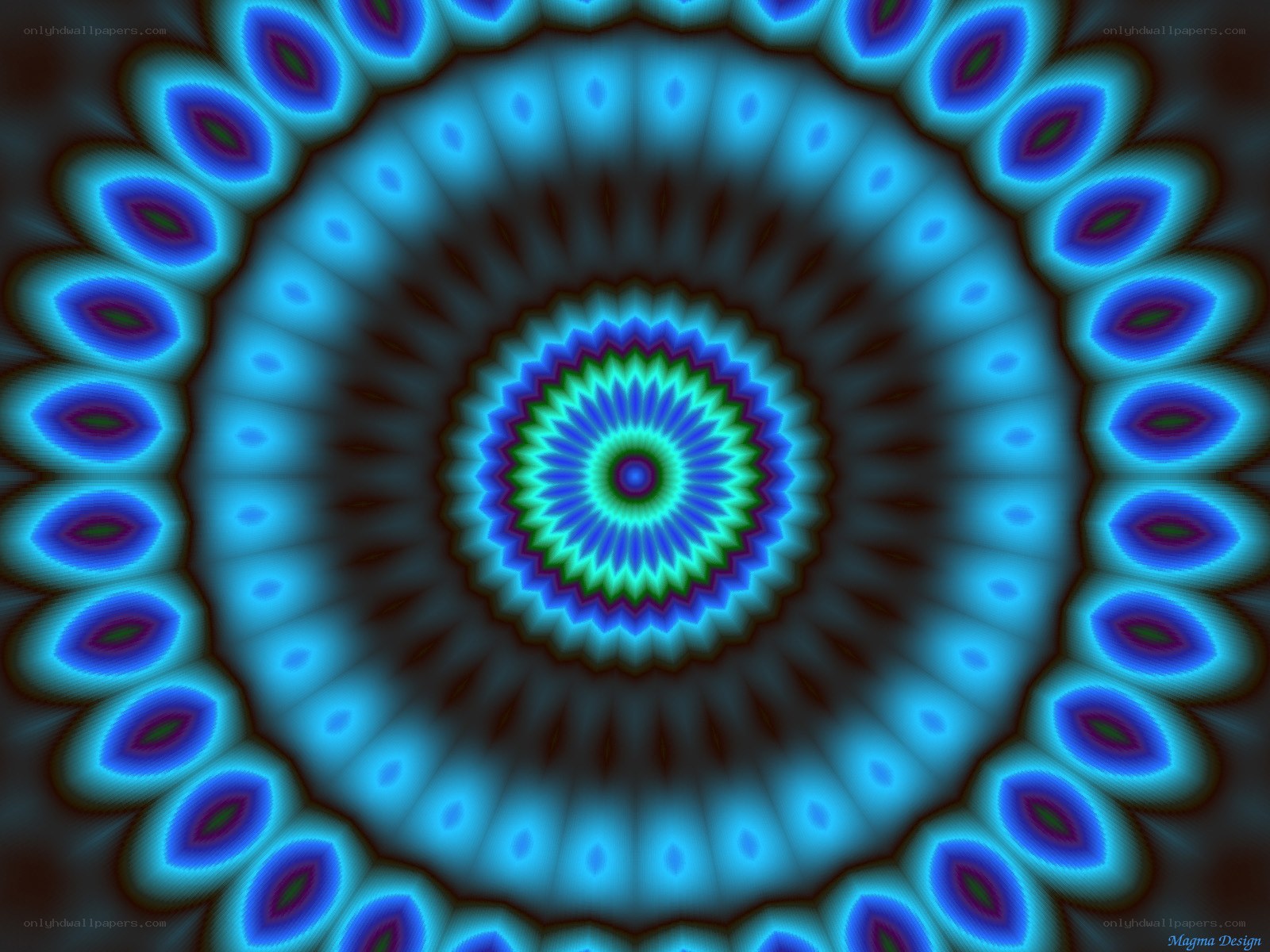 Blue and green mandala pattern
