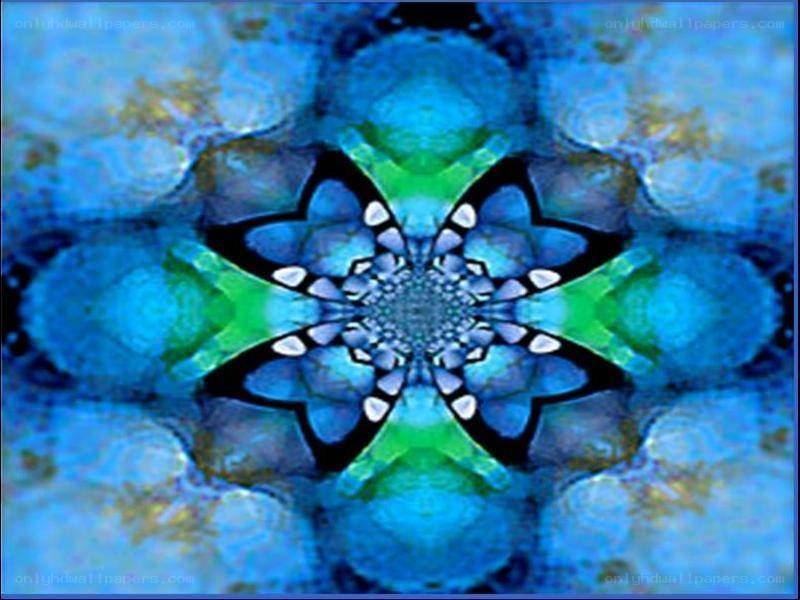 Blue and green mandala pattern