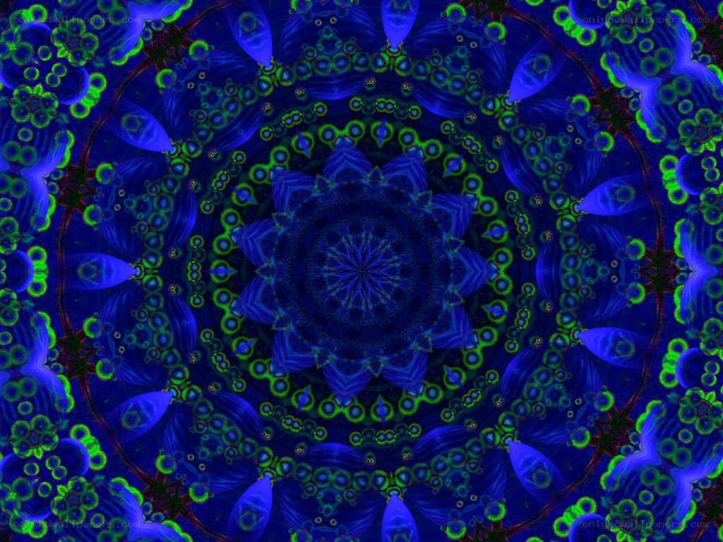 blue and green mandala pattern