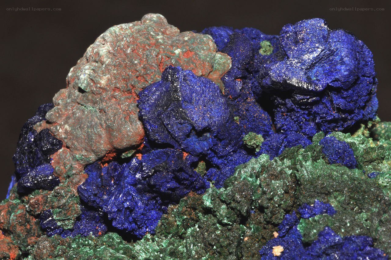 Blue and green mineral specimen