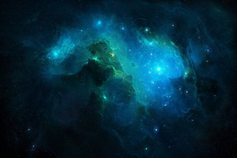 Blue and Green Nebula — Serene