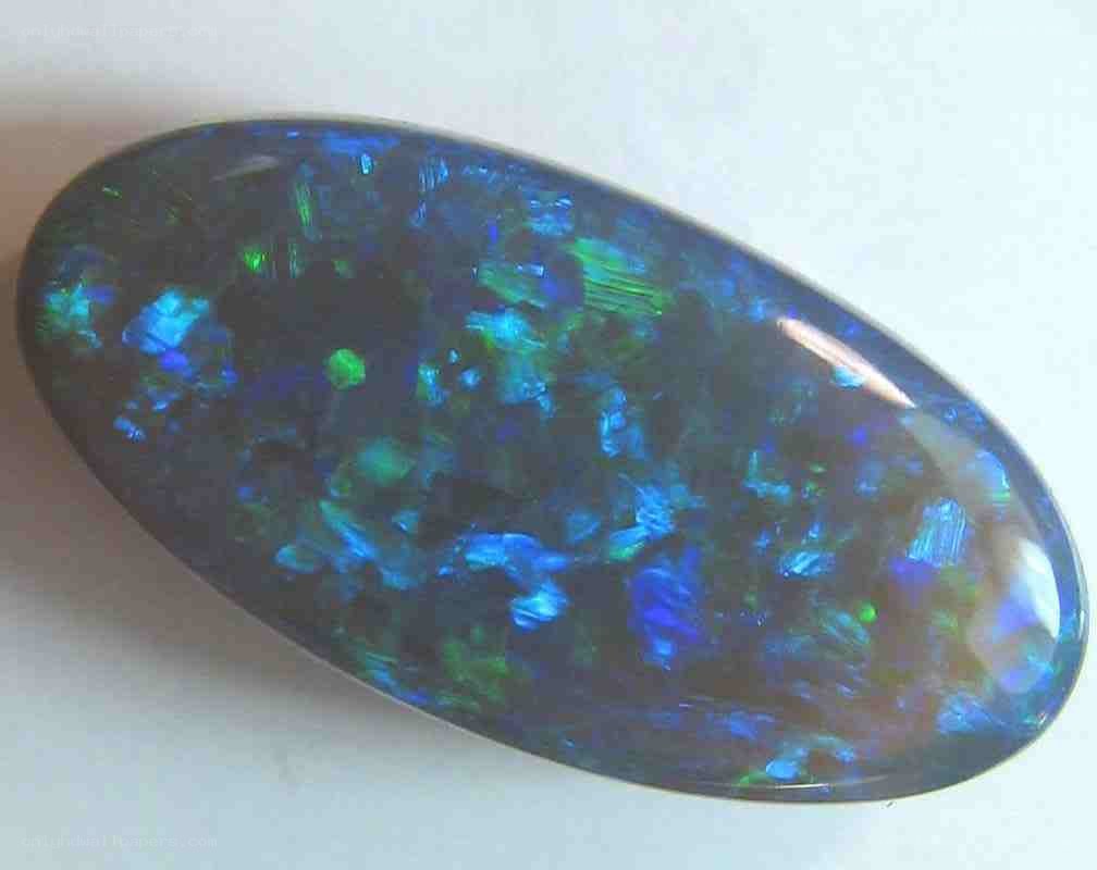 blue and green opal gemstone
