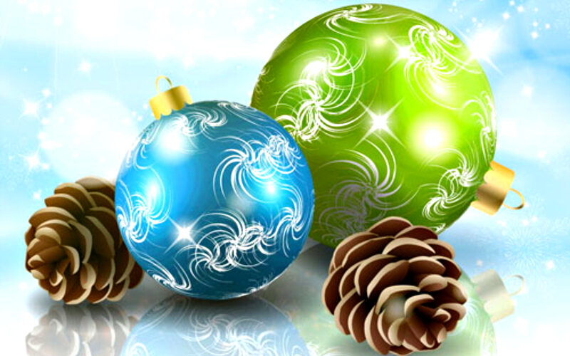 Blue and Green Ornaments
