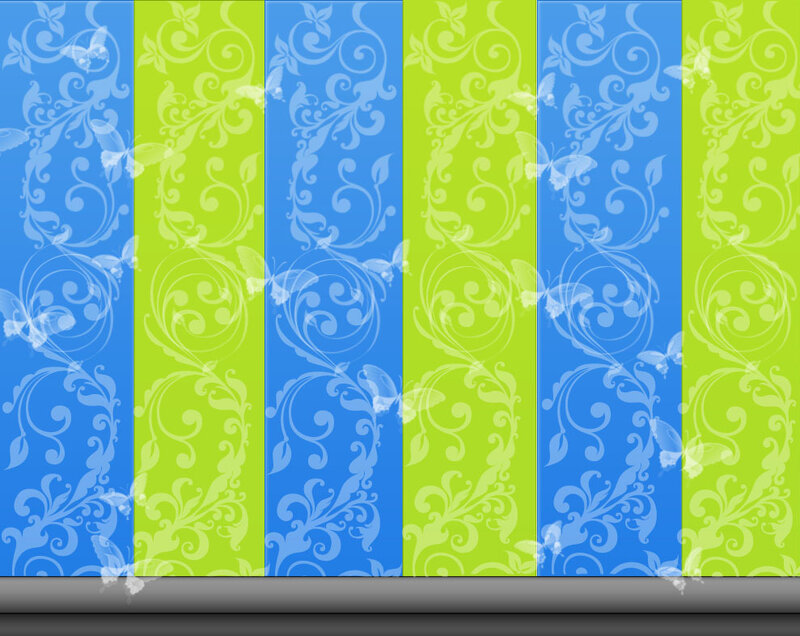 blue and green patterned wallpaper