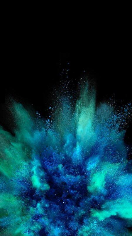 Blue and Green Powder Explosion