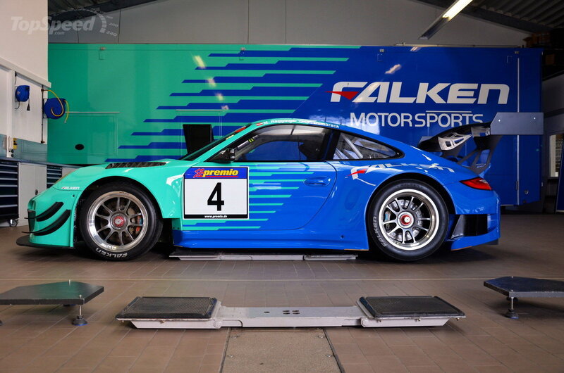 Blue and Green Race Car