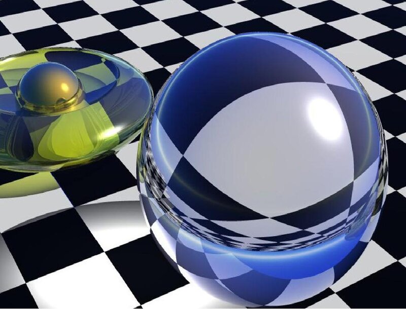 Blue and Green Spheres