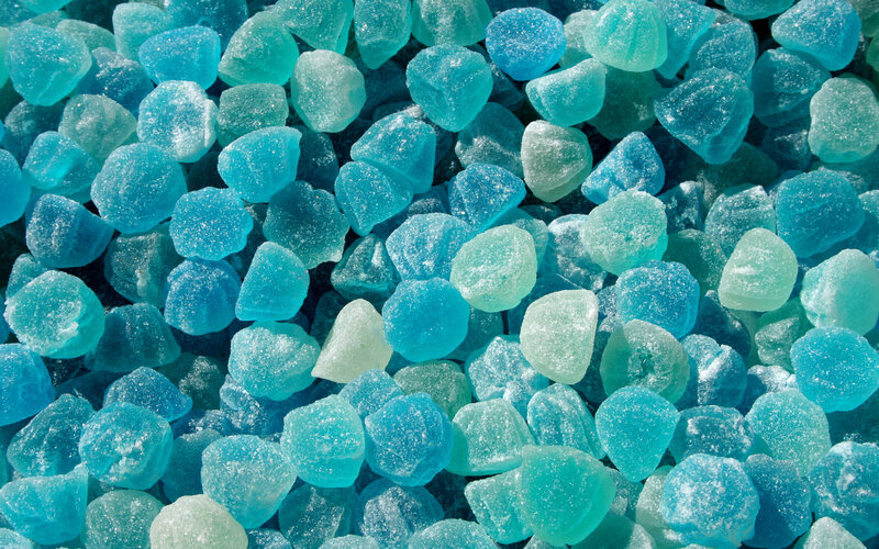 Blue and Green Sugar Crystals — Neutral