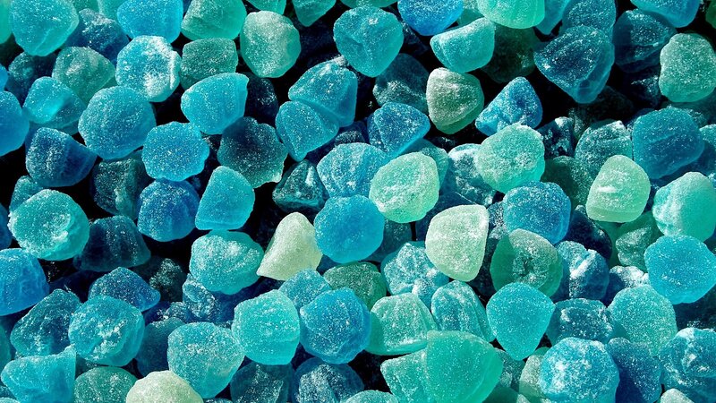 Blue and Green Sugar Crystals — Textured