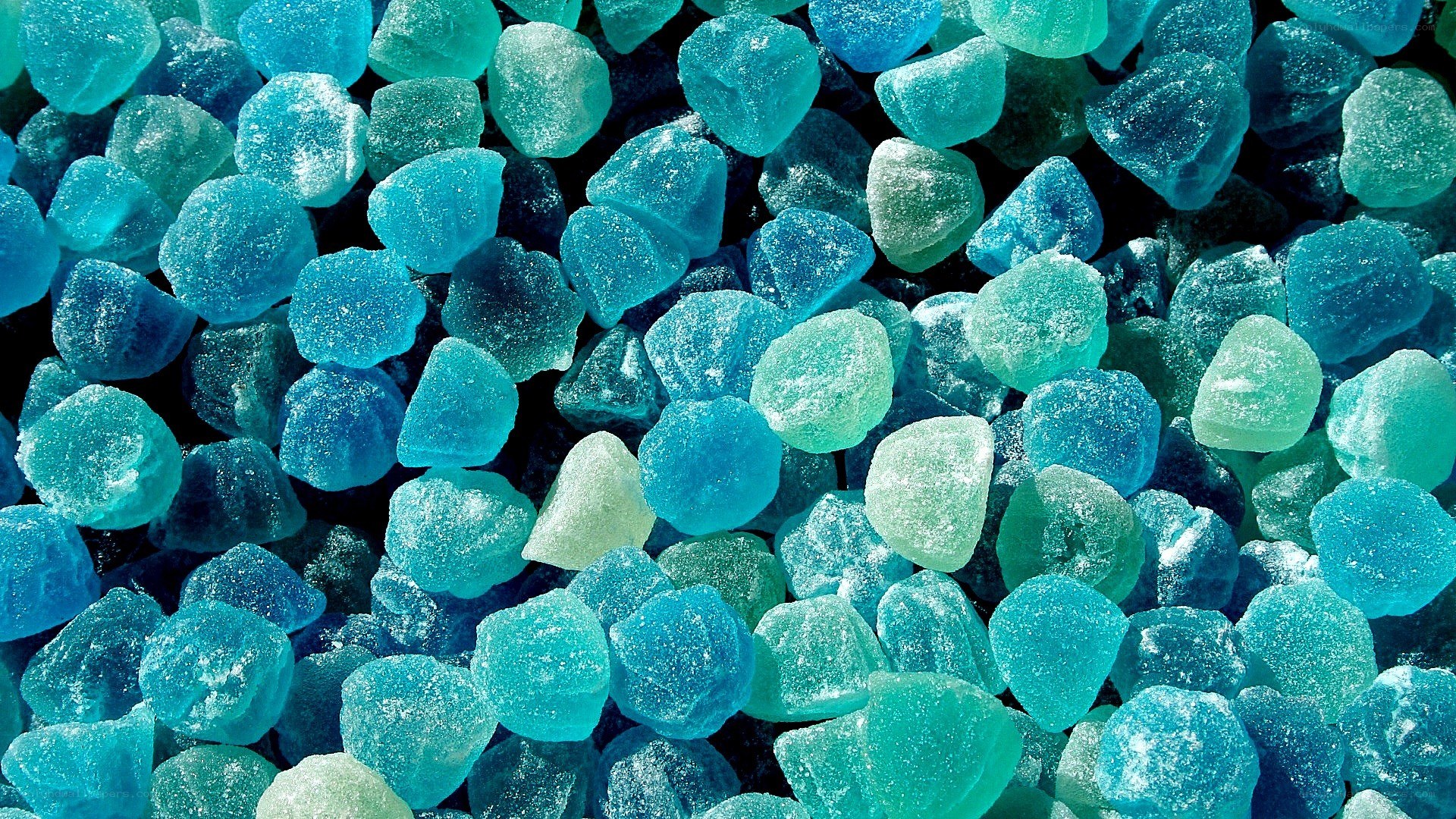 blue and green sugar crystals