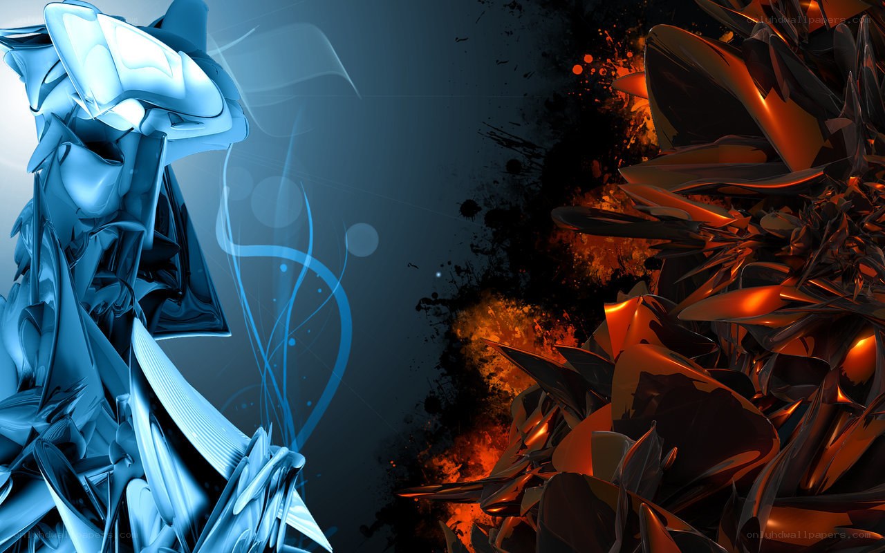 blue and orange abstract art