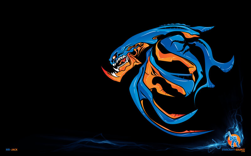 Blue and Orange Alien Head