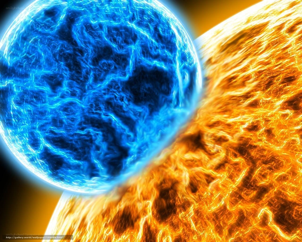 Blue and orange celestial spheres