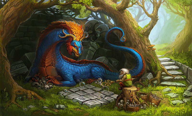 Blue and Orange Dragon