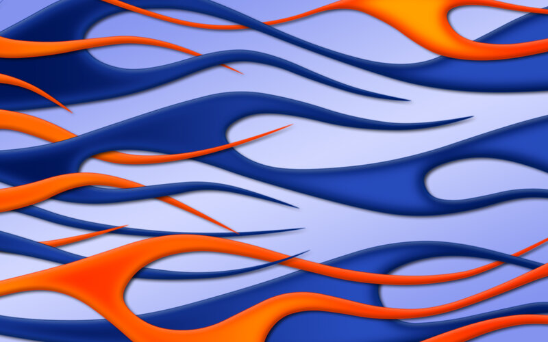 Blue and Orange Flames