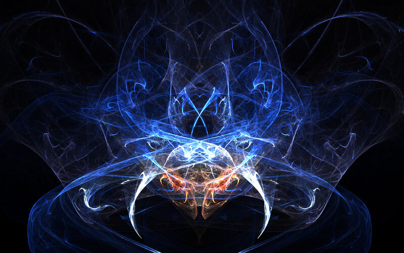 Blue and Orange Fractal Design — Dramatic