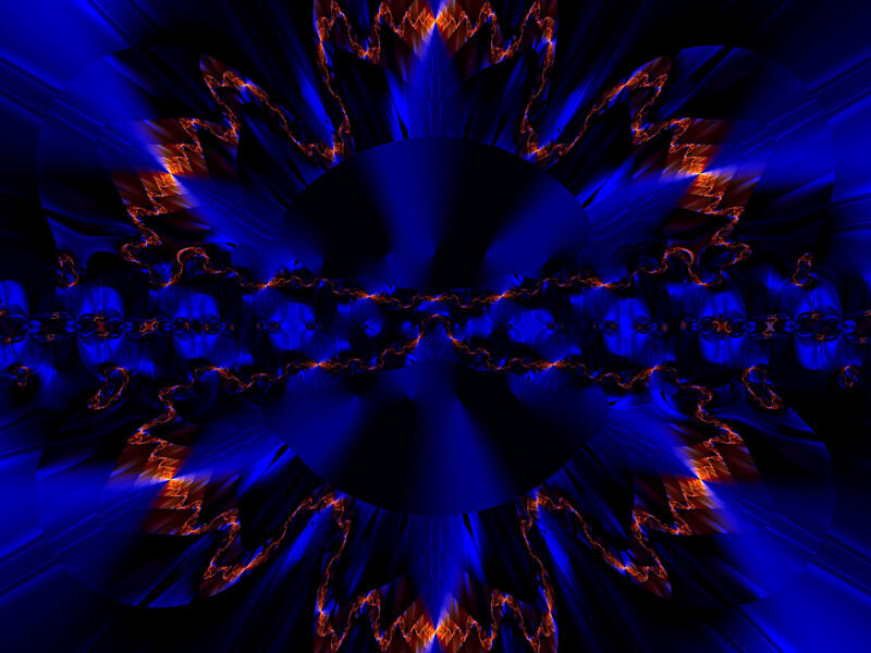blue and orange fractal pattern