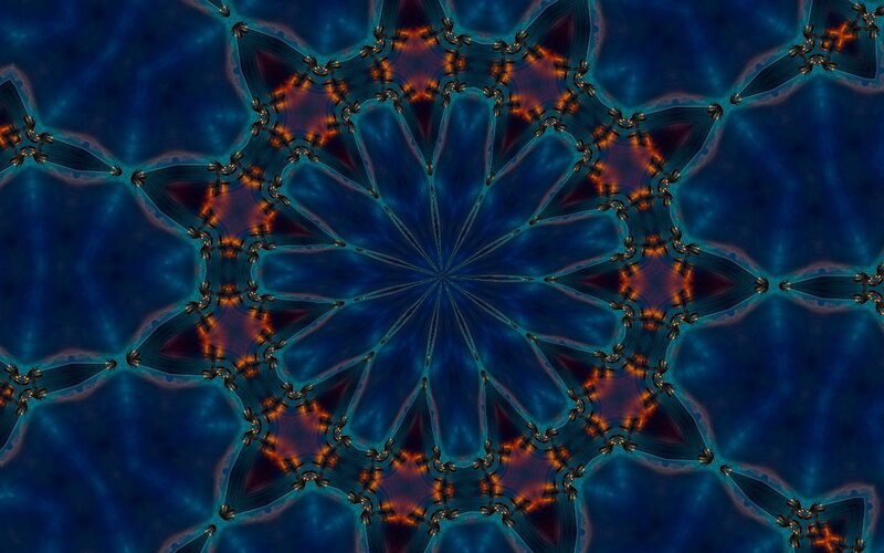 blue and orange fractal pattern