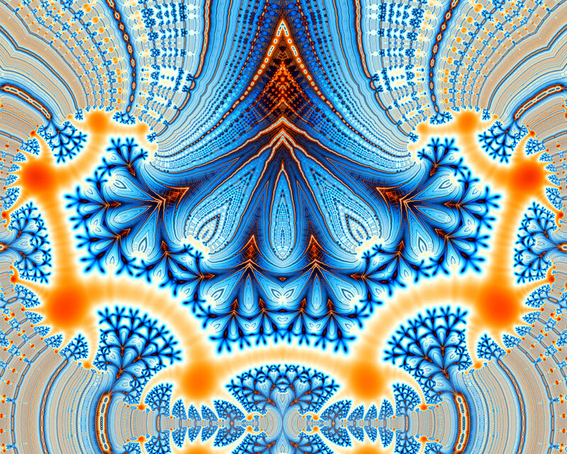 Blue and Orange Fractal Pattern — Hypnotic