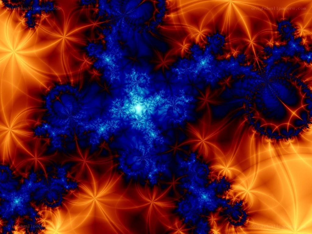 blue and orange fractal pattern