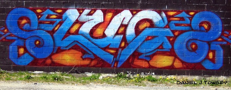 Blue and Orange Graffiti