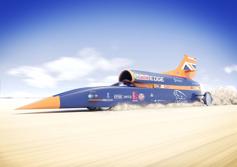 Blue and Orange Land Speed Car — Dynamic